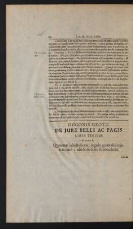 ... De Jure Belli Ac Pacis Liber Tertius.