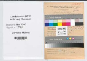 Entnazifizierung Helmut Zillmann, geb. 31.12.1911 (Beamter)