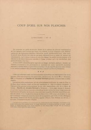 Coup d'oeil sur nos planches