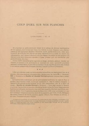Coup d'oeil sur nos planches