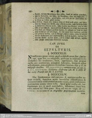 Cap. XVIII. De Sepulturis