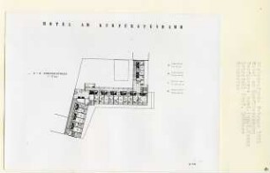 Hotel am Kurfürstendamm, Berlin-Charlottenburg (Diplomarbeit bei Kurt Dübbers): Grundriss 2. - 4. Obergeschoss 1:200