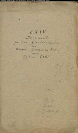 Belegakten zum Heiratsregister der evangelisch-lutherischen Marien-Gemeinde Herford (Stift Berg), Kreis Herford (1811-1812)