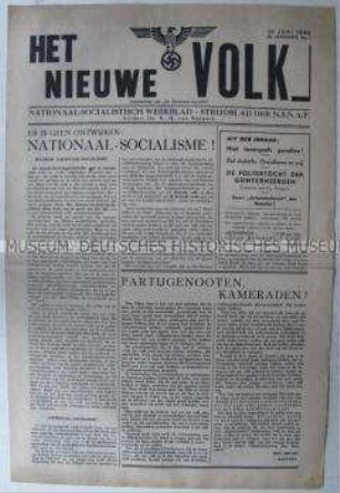Wochenzeitung der niederländischen Nationalsozialisten "Het Nieuwe Volk"