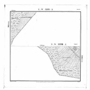 Kartenblatt SW XXXVI 3 XXXVII 5 Stand 1838 (Multiblatt 1:5000)