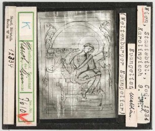 Wien, Nationalbibliothek: Cod. 1234, Weltenburger Evangeliar, 9. Jhd. Evangelist Matthäus