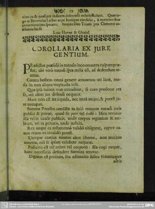 Corollaria Ex Jure Gentium