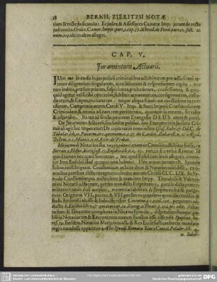 Cap. V. Iuramentum Actuarii