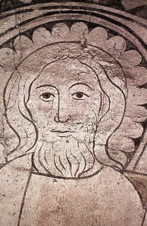 Gruppe mit drei Aposteln, darunter der Evangelist Matthaeus