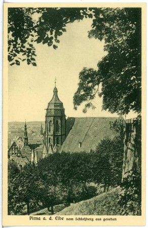 Pirna. Blick auf Pirna vom Schlossberg