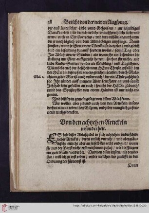 Von den achzehen Artickeln insonderheit