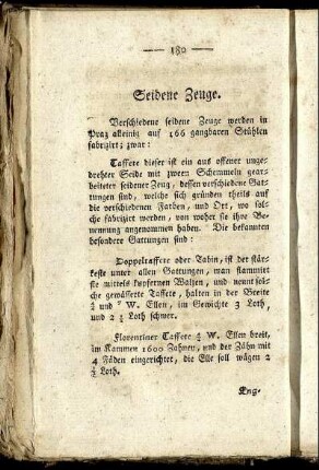 Seidene Zeuge. - Bänder-Seidene.