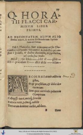 Quinti Horatii Flacci Carmina