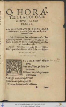 Quinti Horatii Flacci Carmina
