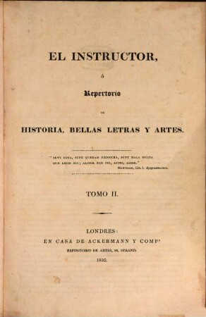 El Instructor : ó repertorio de historia, bellas letras y artes. 2. 1835