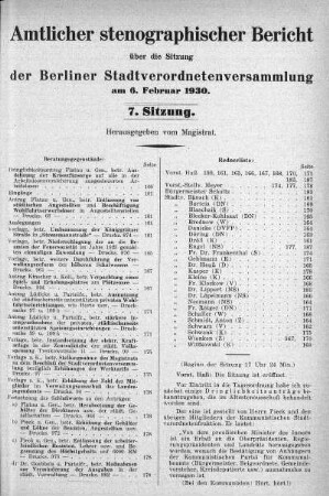 Sitzung 7, 6. Februar 1930