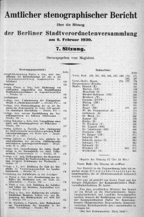 Sitzung 7, 6. Februar 1930