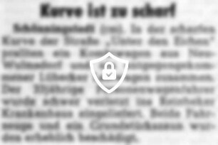 Kurve ist zu scharf