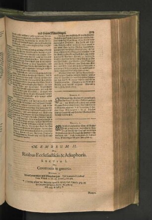 MEMBRUM II. De Ritibus Ecclesiasticis & Adiaphoris.