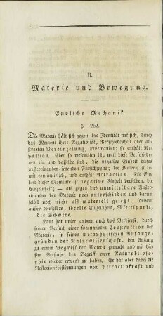 B. Materie und Bewegung.