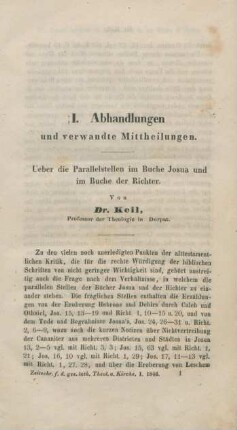 1-41 Ueber die Parallelstellen im Buche Josua und im Buche der Richter