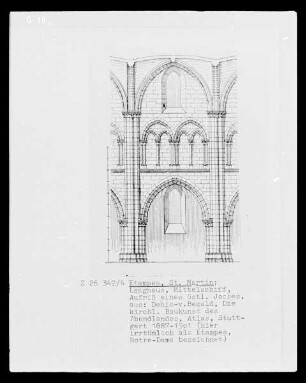 Étampes: Aufriss Mittelschiffswand von Saint-Martin