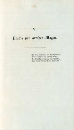 V. Prolog zum großen Magen