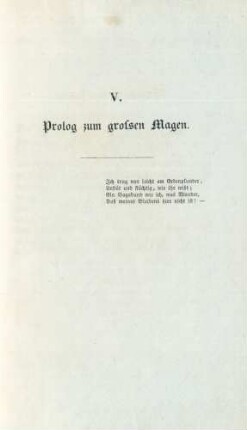 V. Prolog zum großen Magen