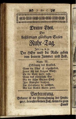 Dritter Theil. Der bußfertigen gläubigen Seelen Ruhe-Tag.