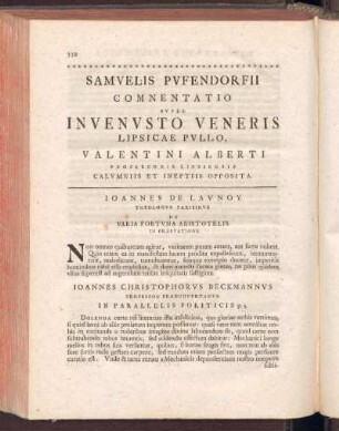 Samvelis Pvfendorfii comnentatio svper invenvsto veneris lipsicae pvllo