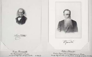 2 Porträts von Mitgliedern der naturwissenschaftlichen Vereinigung "Isis" in Dresden : 2 Porträts von Mitgliedern (Hellmuth von Kiesenwetter und Oskar Schneider) der naturwissenschaftlichen Vereinigung "Isis" in Dresden, um 1870. Dresden: SLUB Mscr.Dresd.App.1665