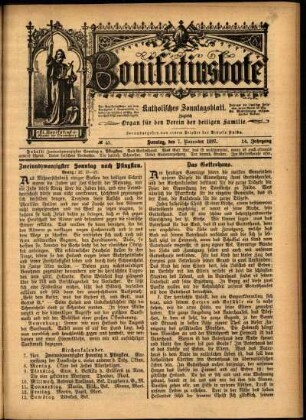 Ausgabe vom Sonntag, den 07. November 1897.