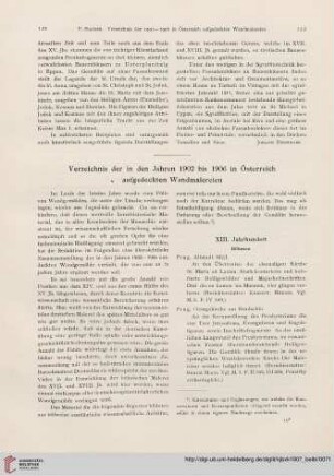 1907: Verzeichnis der in den Jahren 1902 bis 1906 in Österreich aufgedeckten Wandmalereien