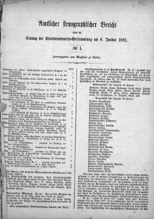 No. 1, 6. Januar 1881