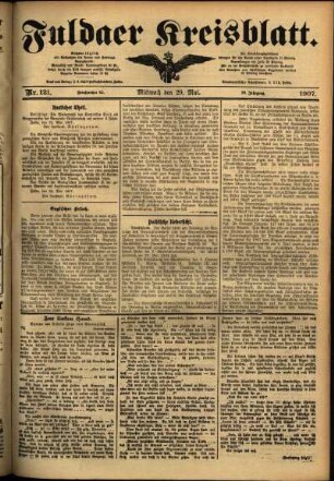 Ausgabe vom Mittwoch, den 29. Mai 1907.