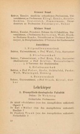 10-18, Lehrkörper