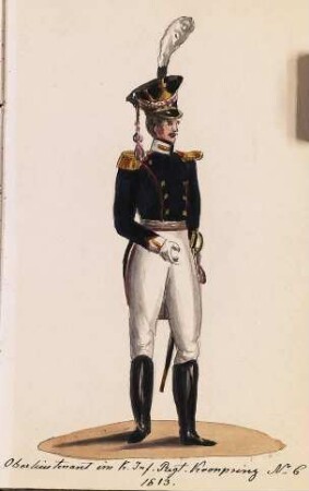 'Oberlieutenant im K(öniglichen) Inf(anterie) Reg(imen)t Kronprinz Nr.6, 1813.'