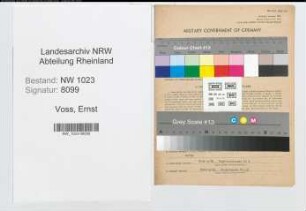 Entnazifizierung Ernst Voss , geb. 18.10.1892 (Metzgermeister)