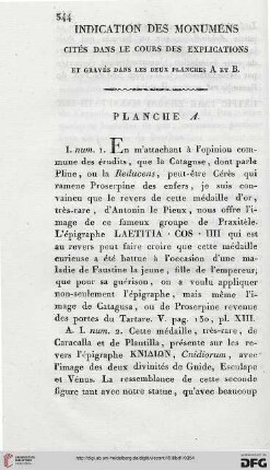 Indication des monumens cités dans le cours des explications et [...]