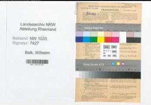 Entnazifizierung Wilhelm Balk , geb. 28.12.1889 (Drahtzieher)