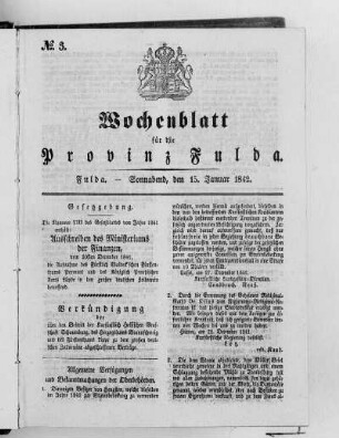 Nr. 3, Ausgabe vom 15. Januar 1842
