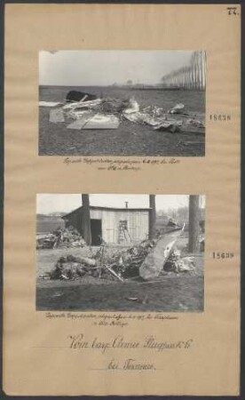 "Sopwith"-Doppeldecker, abgeschossen bei Templeuve von Oberleutnant BETHGE