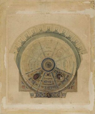 Erstes Hoftheater, Dresden. Deckenplan des Zuschauerraums