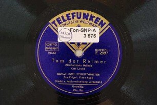 Tom der Reimer : altschottische Ballade / Carl Loewe