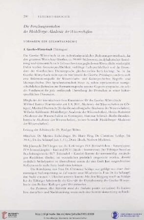 Die Forschungsvorhaben der Heidelberger Akademie der Wissenschaften