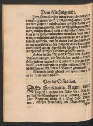 Von der Visitation.