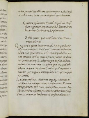 Quaestio de iustitia Christi imputata ad Alexandrum Farnesium cardinalem