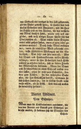 Vierter Abschnitt. Vom Schwitzen.