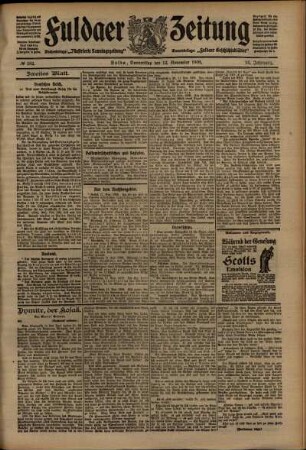 Zweite Ausgabe vom Donnerstag, den 12. November 1908.
