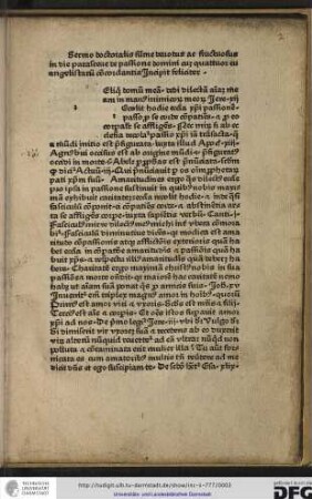 Sermo doctoralis summe devotus ac fructuosus in die parasceve de passione dominum cum quattuor evangelistarum concordantia incipit feliciter.